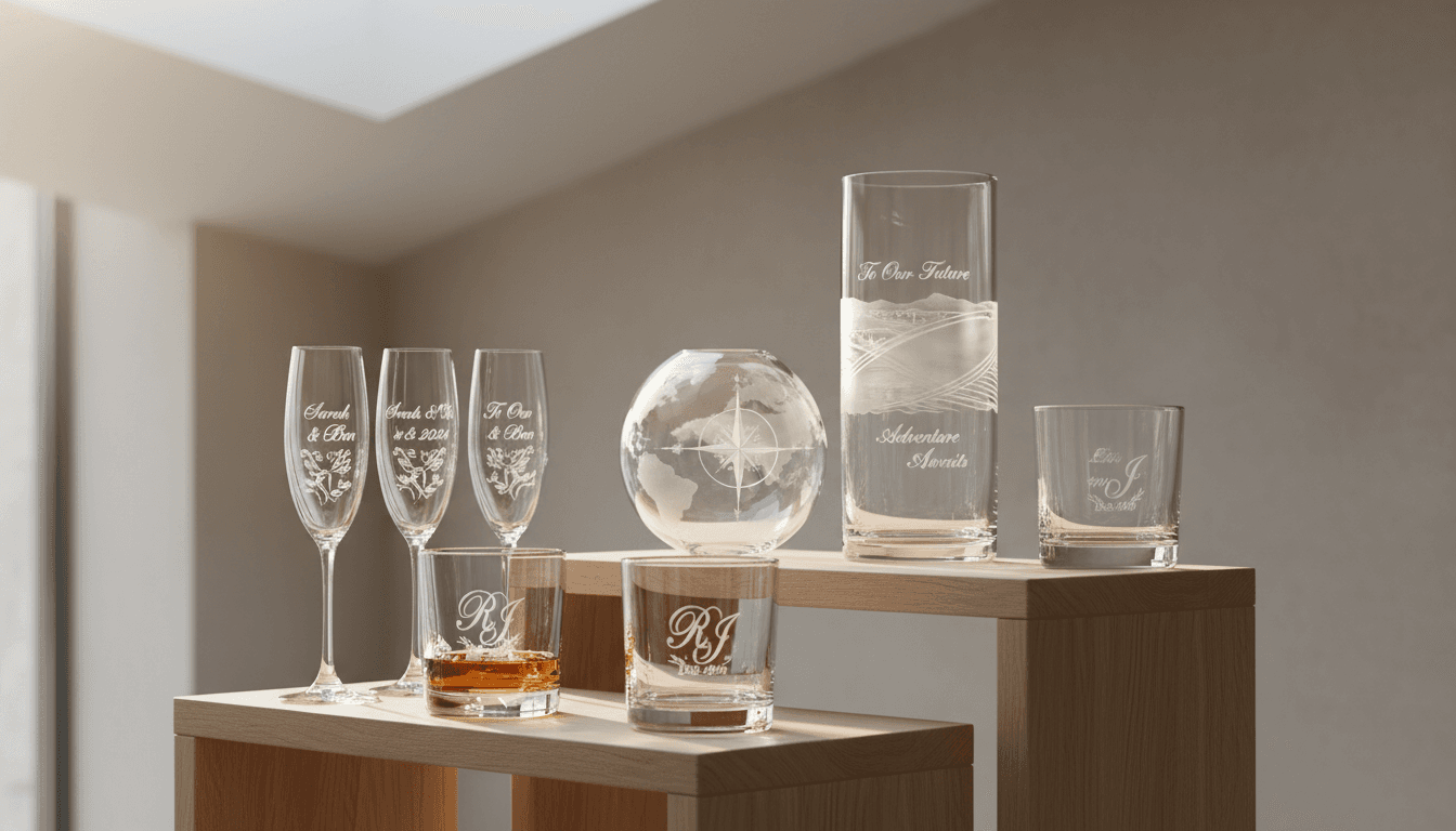Decorative tray with glass ornament and dried botanicals