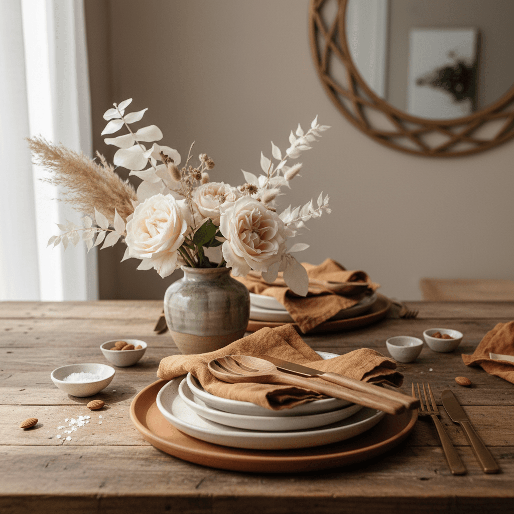 Linen napkins and glassware on a prepared table